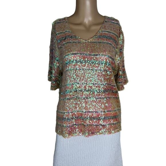Alcoolique Tops - NWT Alcoolique sequined top Anthropologie